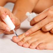 applying polish to toes