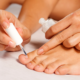 applying polish to toes